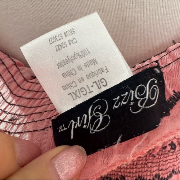 Y2K Pink and Black Embroidered Top Fairycore embroidered beaded sequins L/XL - Picture 6 of 6